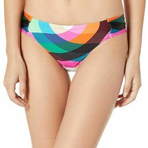 Trina Turk Womens Swimwear Purple Blue Size 2 Shirred Bikini Bottom $68